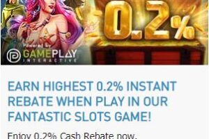 Promotional Update: 0.2% Instant Rebate When You Play Slots at W88
